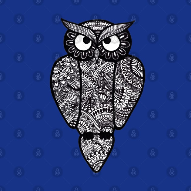 Owl (dark blue background) by calenbundalas