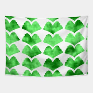 Ginkgo Leaves Green on White Tapestry