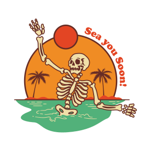 Sea you Soon Punny Skeleton T-Shirt