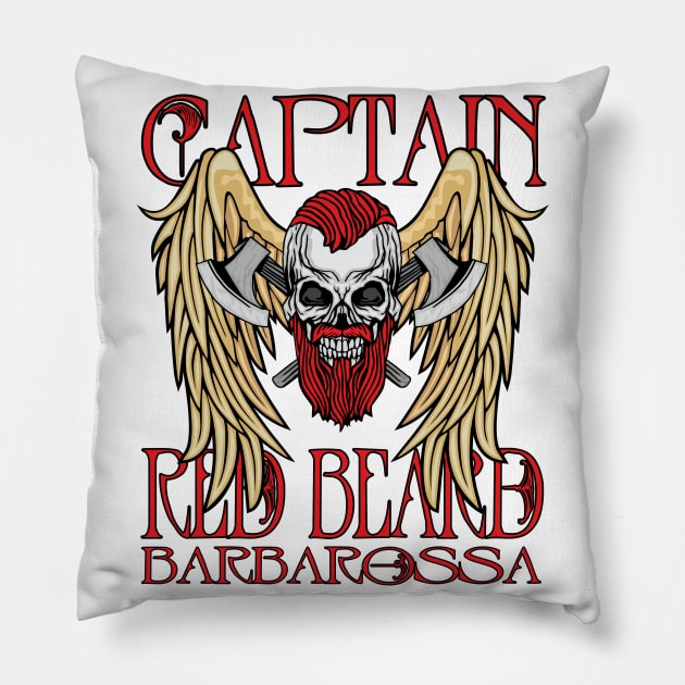 Captain Red Beard Pillow by black8elise