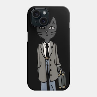 cat with a briefcase Phone Case