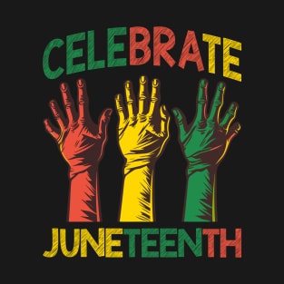 African Black Girl Toddler Girls Kids Celebrate Juneteenth T-Shirt