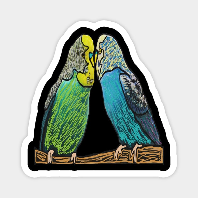 Budgie Magnet by Mark Ewbie