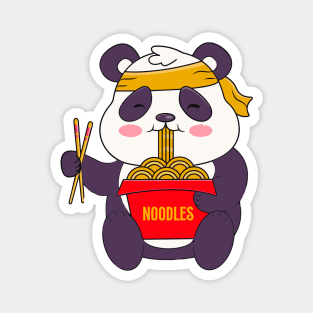 Funny Panda Eating Ramen Noodles Magnet