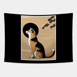 Shiba Inu Dog, Japanese Art Tapestry