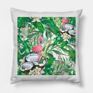 Flamingo tropicana coconut Pillow