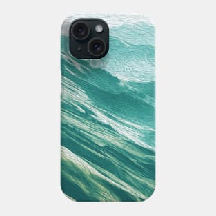 Teal Mountains Oil Effects 1 Phone Case