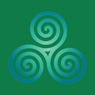 St. Patrick's Day Celtic Blue Triskelion #2 T-Shirt