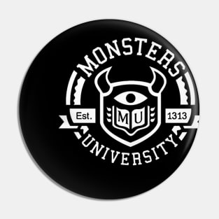 White Monster University Pin