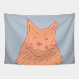 Peach Fuzz Color of the Year 2024 Maine Coon Cat Tapestry