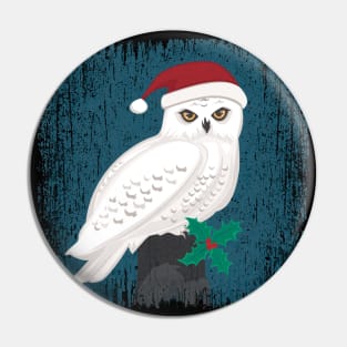 Santa Snowy Owl Pin