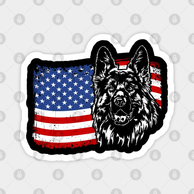 German Shepherd American Flag patriotic dog Magnet by wilsigns