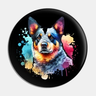 Watercolor Australian Cattle Dog Pin