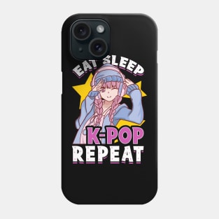 Cute & Funny Eat Sleep K-Pop Repeat Korean Music Phone Case