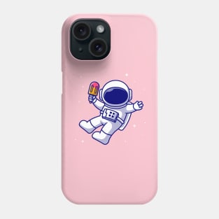 Cute Astronaut Holding Popsicle Cartoon Phone Case