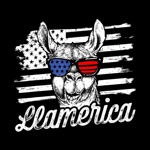 Llamerica Patriotic Llama - Funny Llama 4th of July by crowominousnigerian 