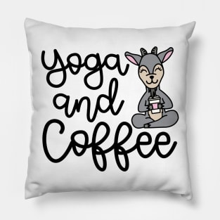 Yoga and Coffee Goat Yoga Fitness Funny Pillow