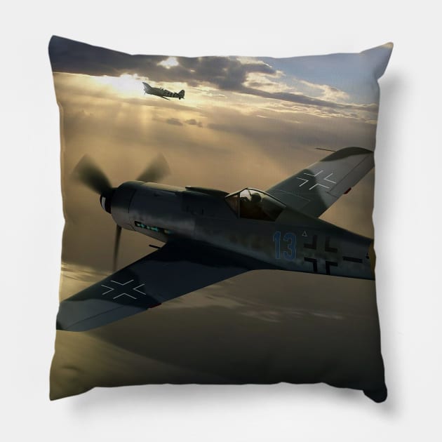 FockeWulf Fw190 Pillow by Aircraft.Lover