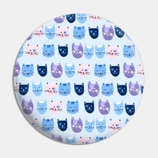 Little blue cats in a row Pin