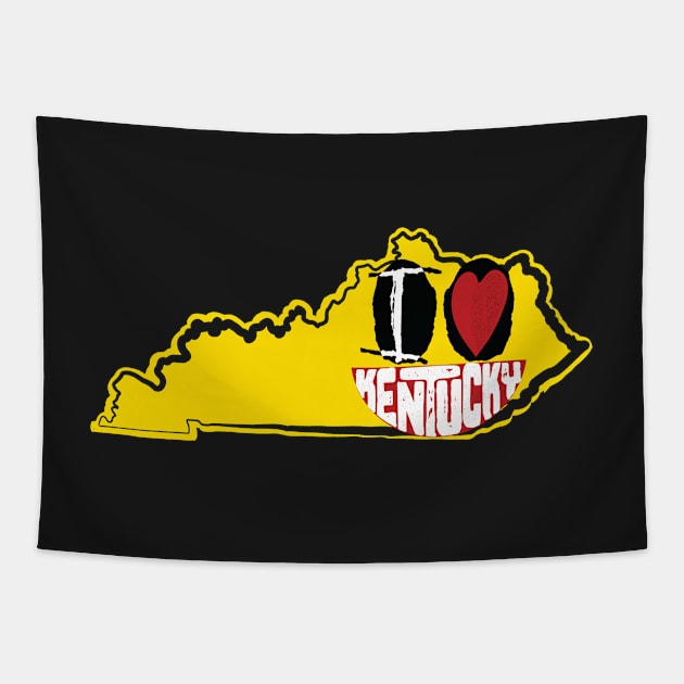 I love Kentucky Happy Face Tapestry by pelagio