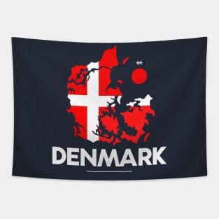 Denmark Unleashed - Red, White, and Bold All Over Tapestry