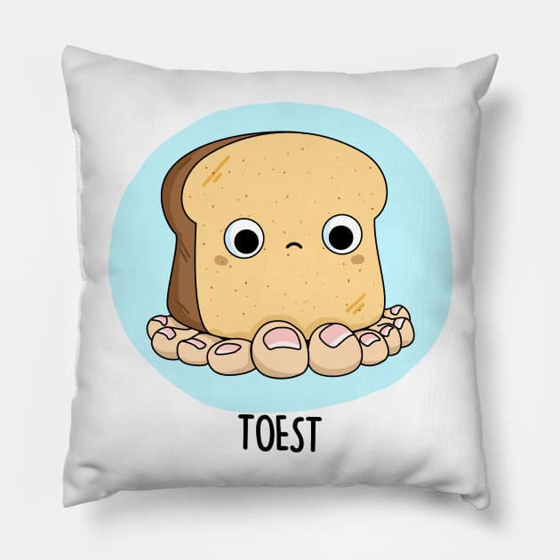 Toest Cute Toast Pun Pillow by punnybone