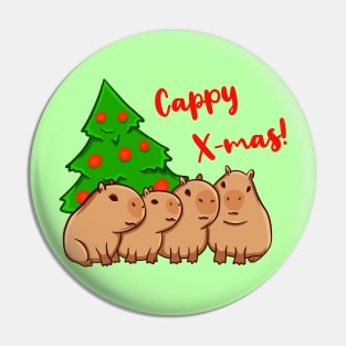 Capybaras with a christmas tree Pin