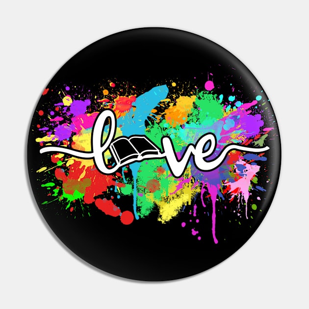 Reading Love Colorful Typography Book Lovers Pin by mohazain