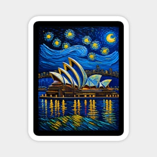 Sydney Opera House in Starry Night Magnet