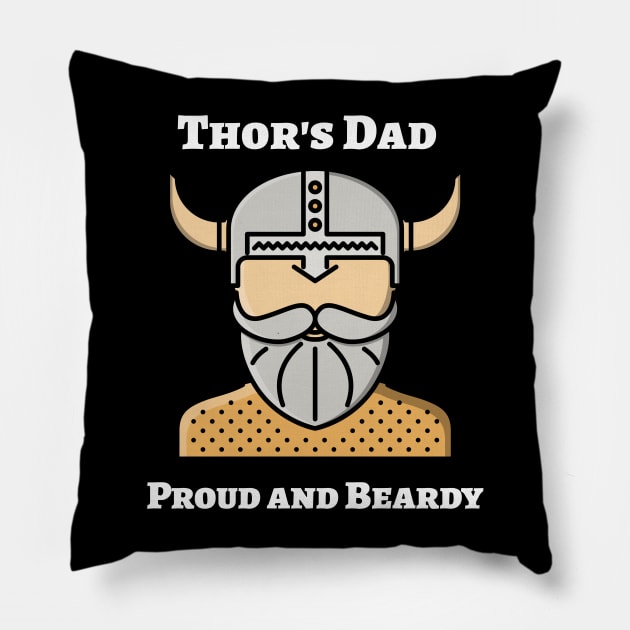 Thor´s dad proud and beardy Pillow by Poseidon´s Provisions