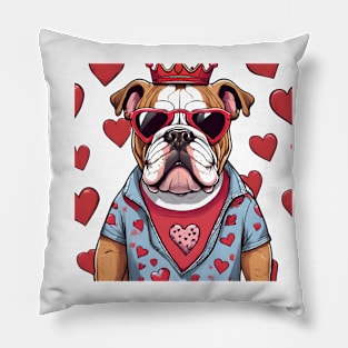 Love King Bulldog Pillow