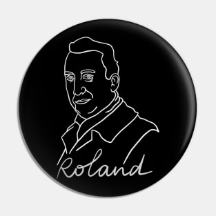 Roland Barthes Minimal Line Portrait - Philosophy Pin