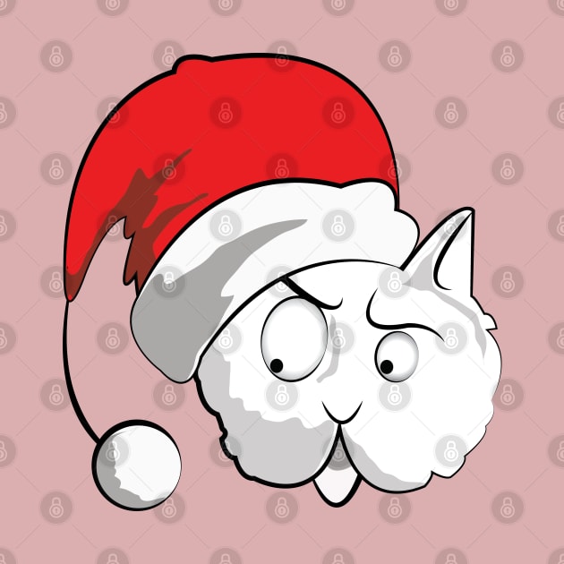 santa crazy lazy cat in Christmas animal Holiday by ArticArtac