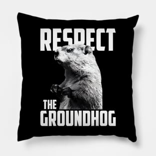 Respect The Groundhog Ground Hog Day Pillow