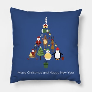 Christmas tree and friends Pillow