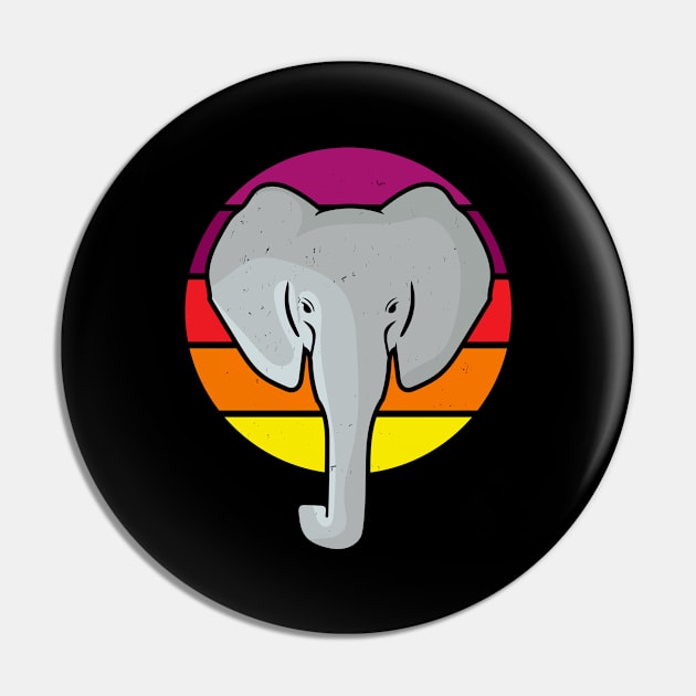 Elephant Vintage Retro Africa Animals Pin by Foxxy Merch