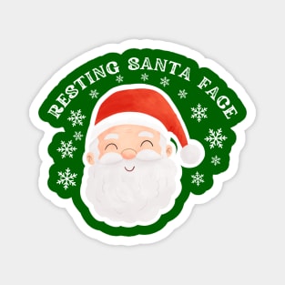 Cozy Jolly Santa Face with Snowflakes — Cute Holiday Humor Magnet