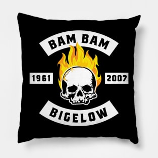 Bam Bam Flaming Skull Pillow