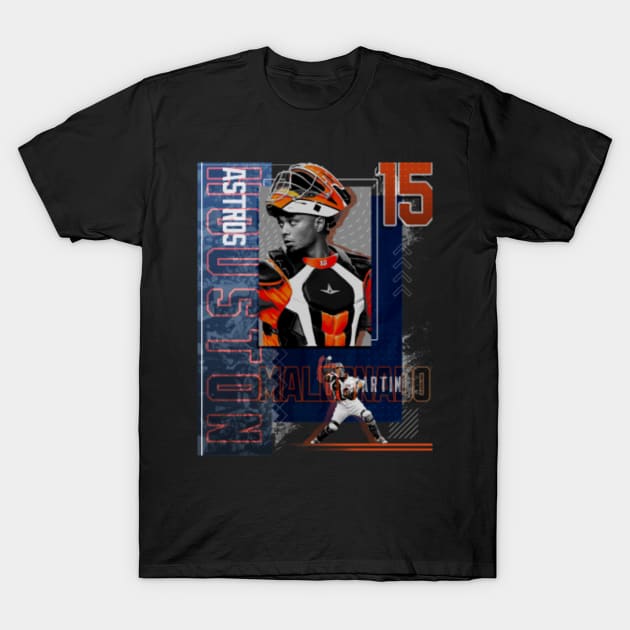 Martin Maldonado Baseball Paper Poster Astros 2 - Martin Maldonado - T-Shirt