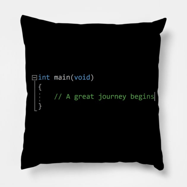 A great journey begins Pillow by Lukaru