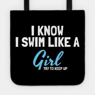 swimming girl Tote