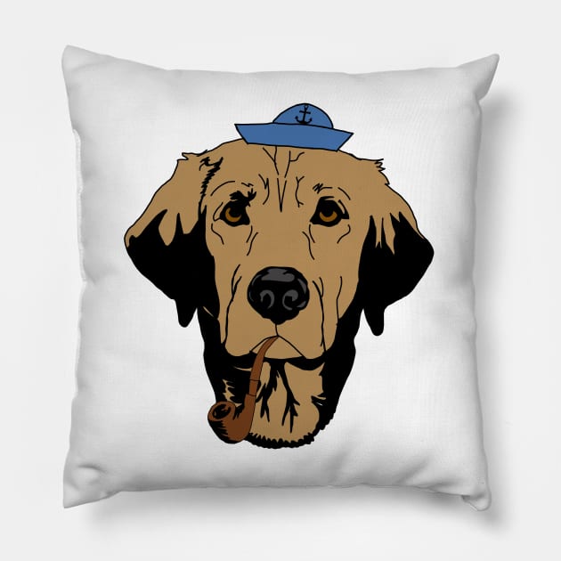 Golden retriever sailor Pillow by Noamdelf06