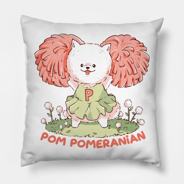 Pom Pomeranian - Cute Cheerleader Dog Gift Pillow by eduely