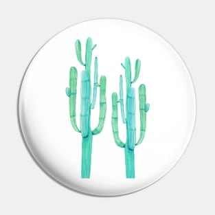 Two Pretty Watercolor Cacti Pin