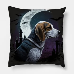 Beagle And The Moon Pillow