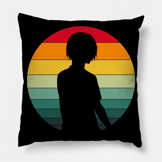 Haikyuu!!: Kenma Kozume 80's Sunset Shadow Pillow by InalZ