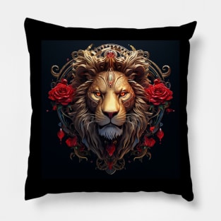 Golden lion head Pillow