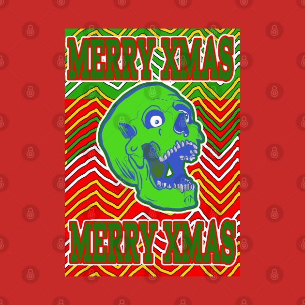 Merry Xmas Skull Christmas Sweater in Bad Taste by silentrob668