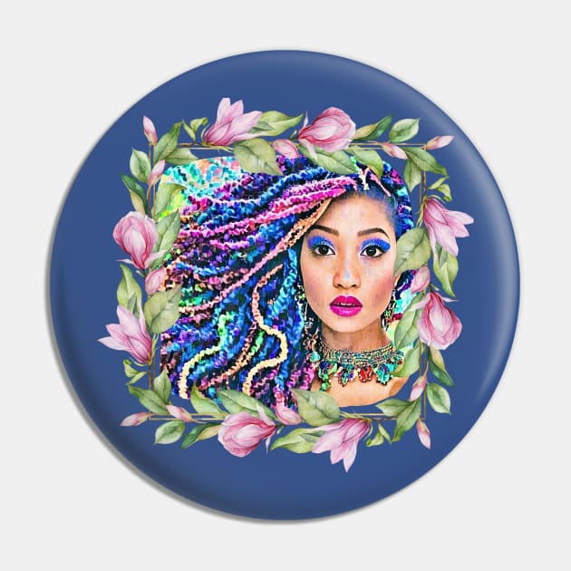 Color Dreads Flower Wreath Pin by PersianFMts