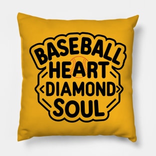 Baseball Heart Diamond Soul Pillow